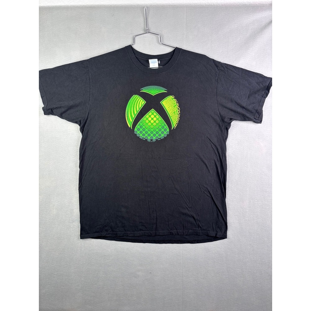 Xbox Mens Graphic T-Shirt Black Green Logo Gaming Tee XL 100% Cotton